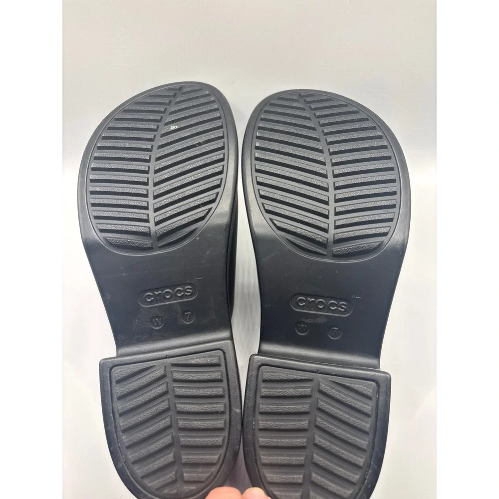 Crocs Brooklyn High Wedge Sandals Black LiteRide Platform Slides Womens 7 206222 - Picture 5 of 7